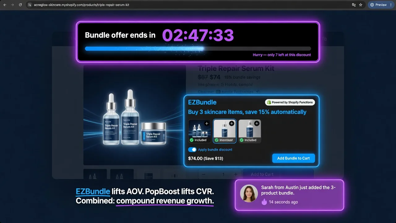 EZBundle and PopBoost — complete Shopify conversion stack