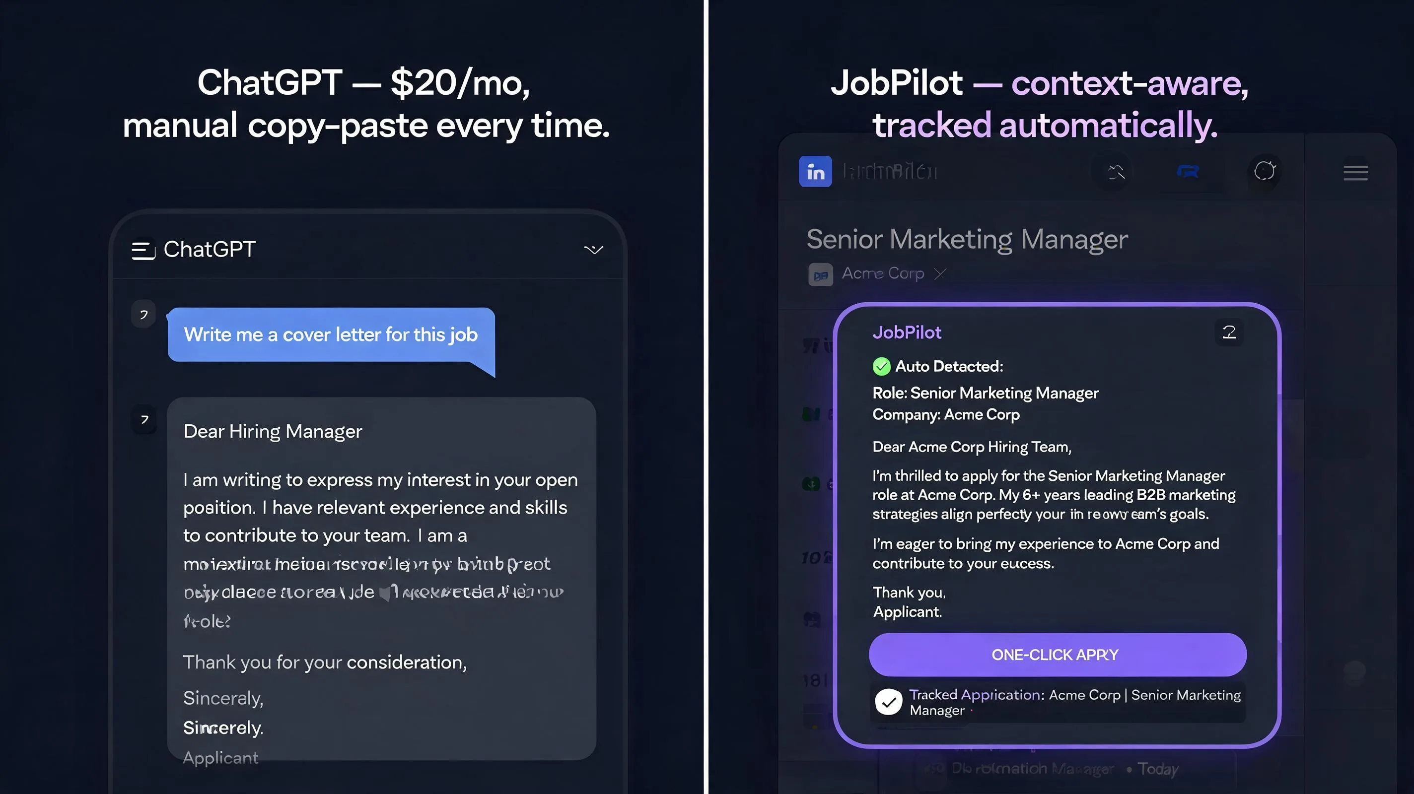 JobPilot vs ChatGPT for cover letters comparison