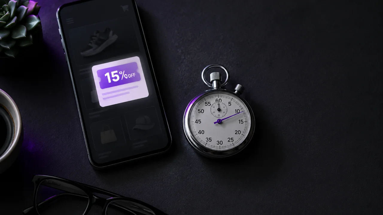 Shopify popup timing chart showing conversion by delay, from page load to exit intent