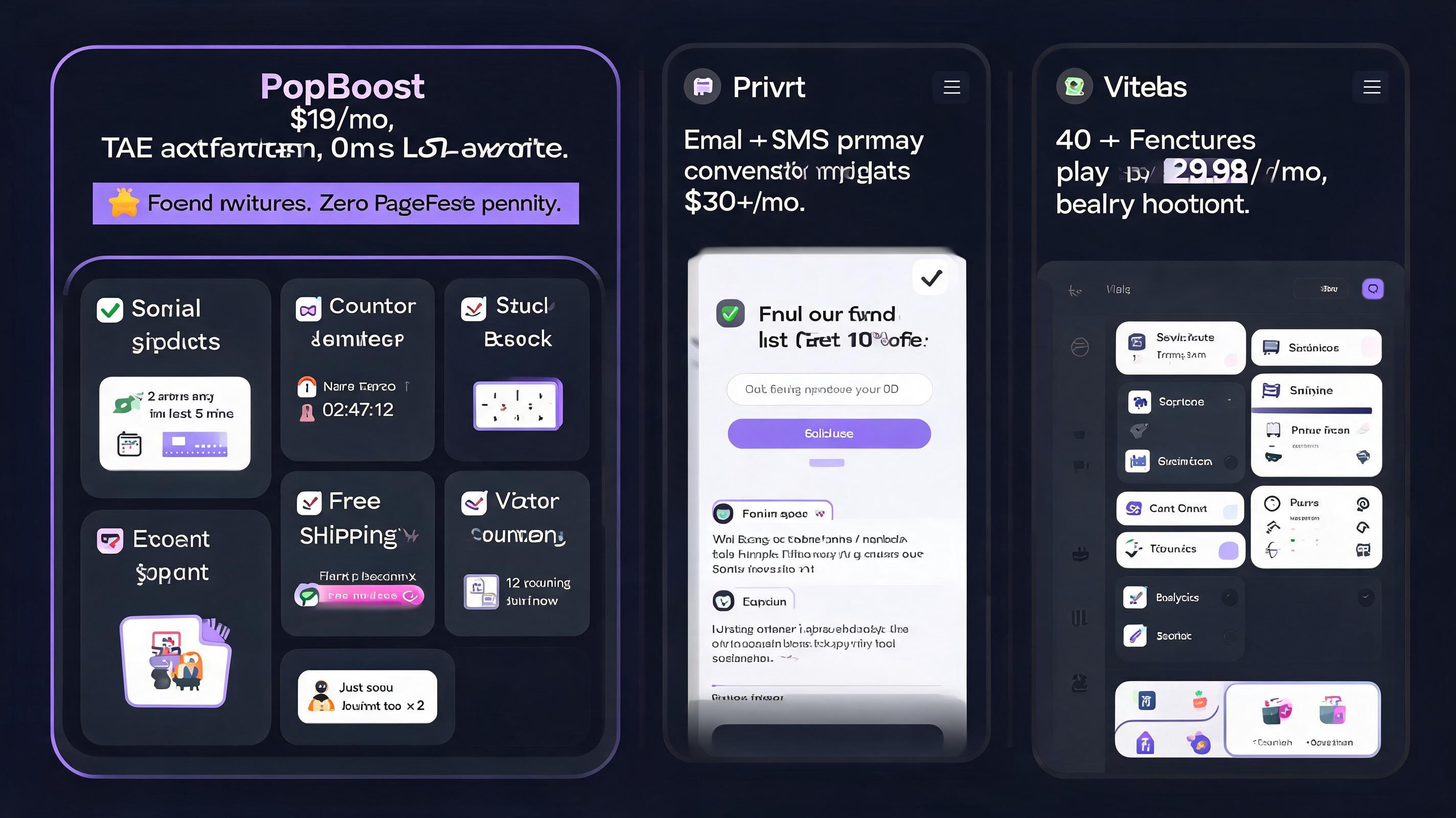 PopBoost vs Privy vs Vitals comparison