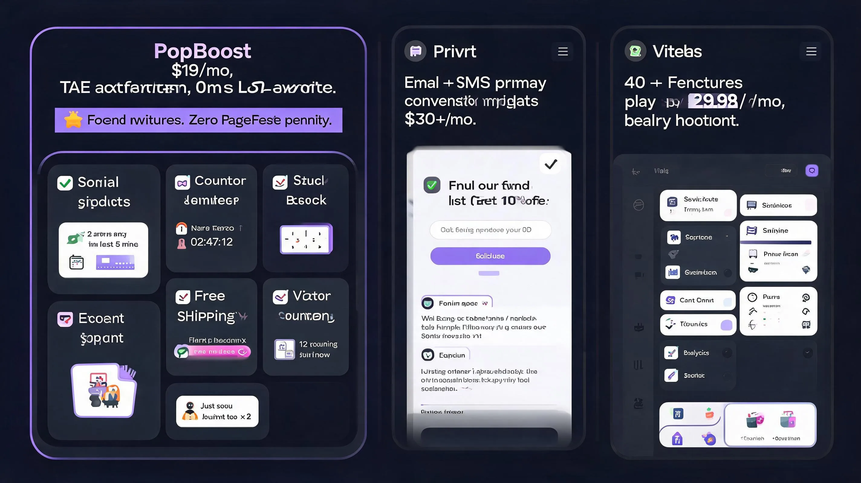 PopBoost vs Privy vs Vitals comparison