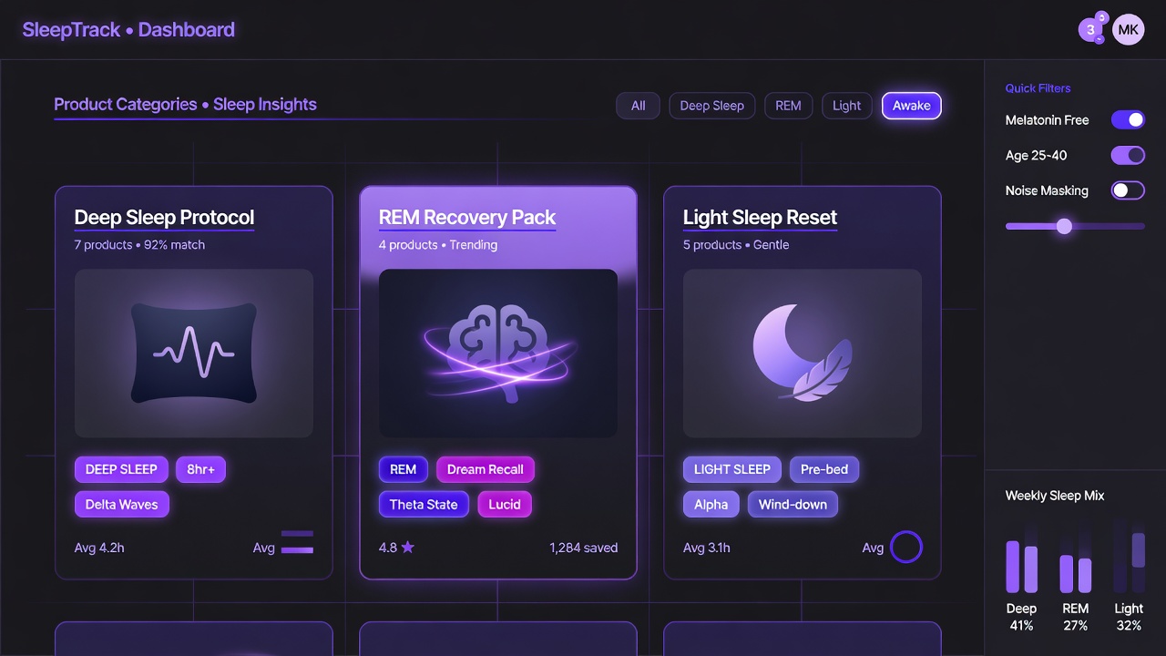 Tagging sleep products