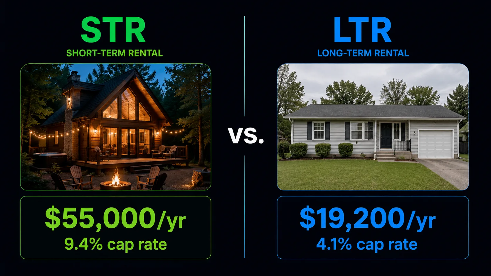 STR vs LTR rental strategy comparison