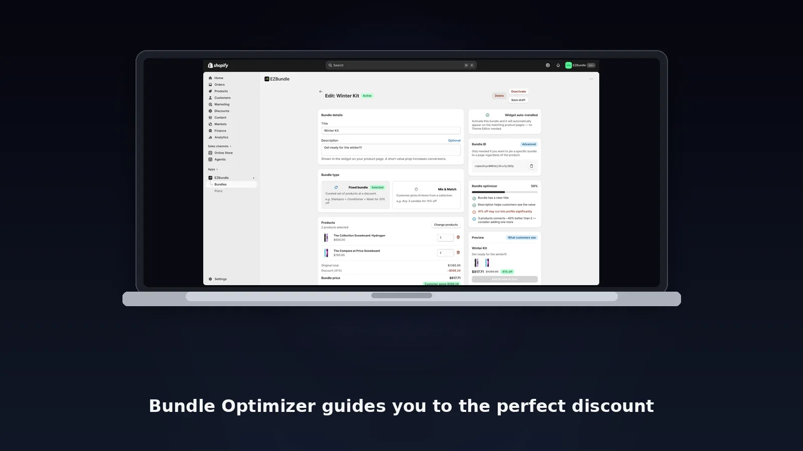 Edit fixed bundle in EZBundle Shopify app