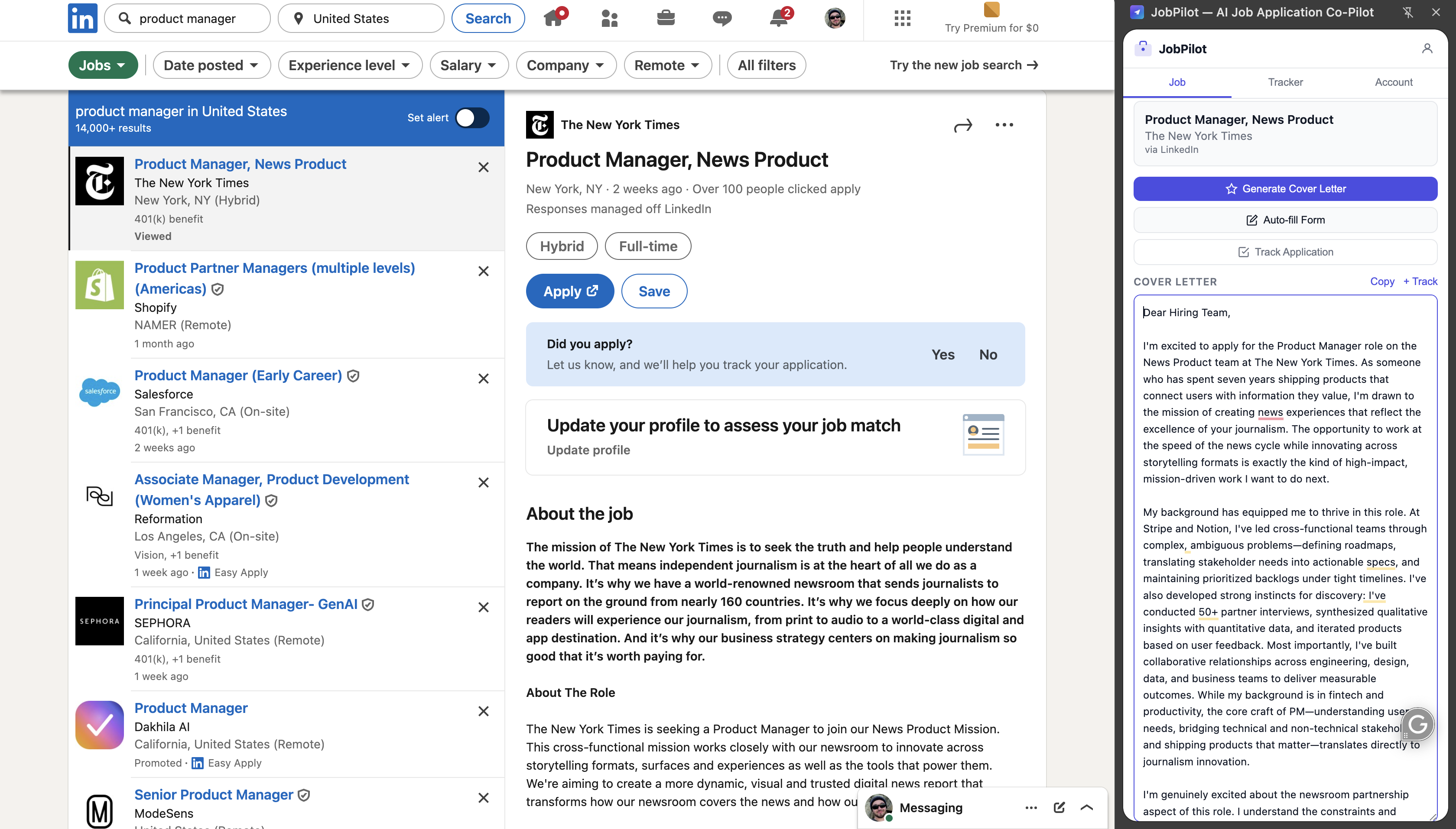 JobPilot Chrome extension
