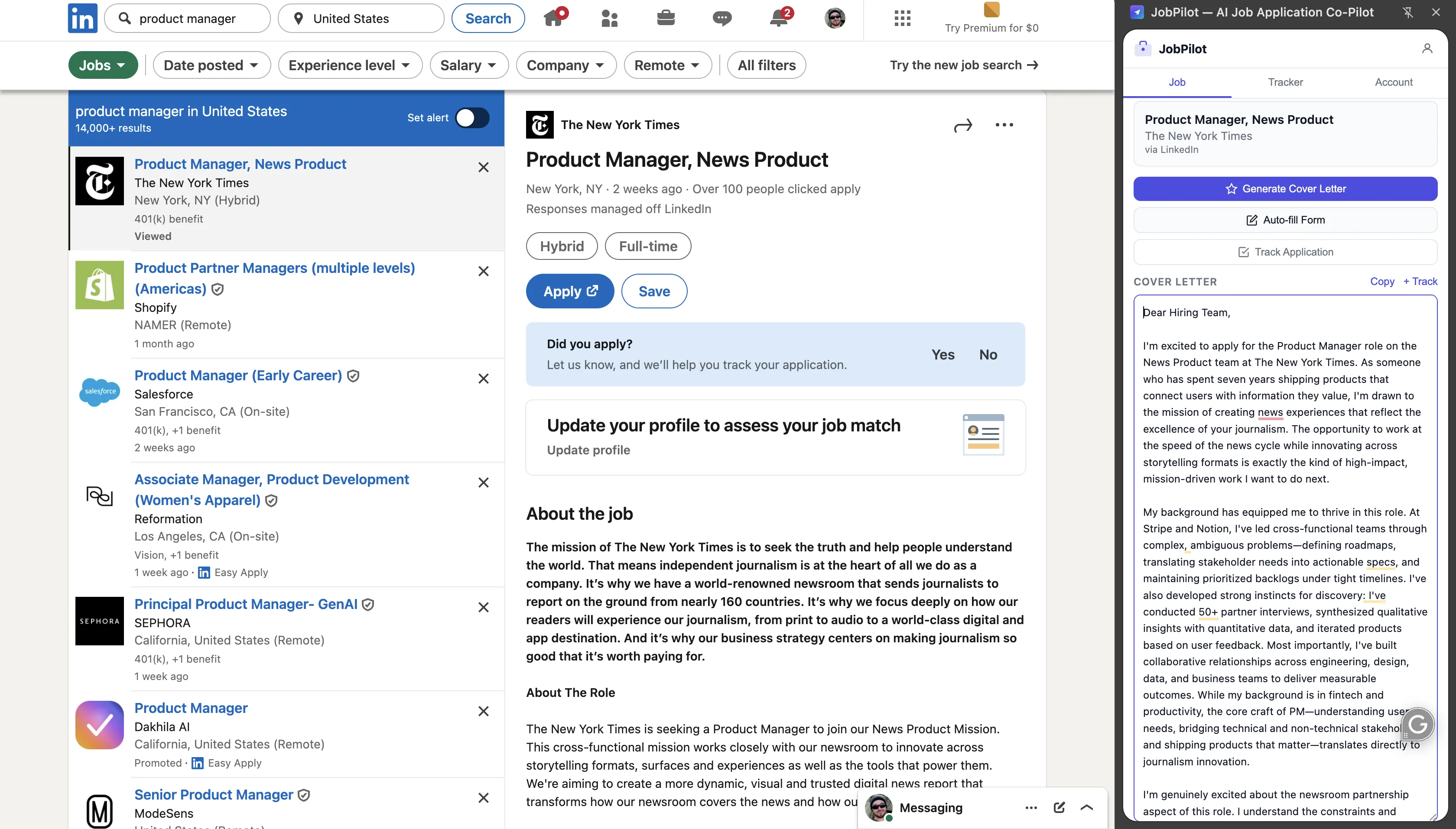 JobPilot Chrome extension